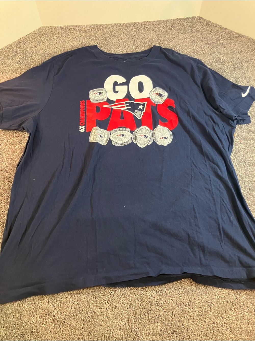 New England Patriots NFL Nike 6X Superbowl Champions Shirt Mens Size XXL